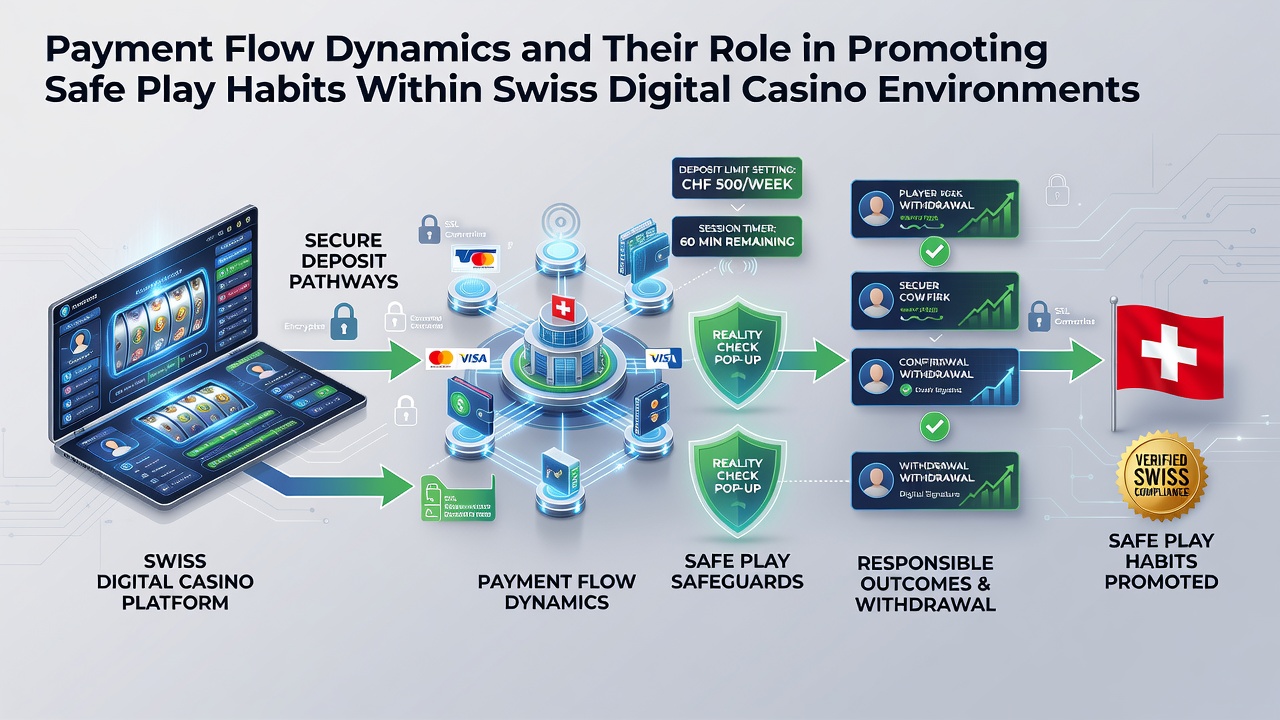Flowchart showing integration of payment limits with responsible gambling tools in Swiss casinos